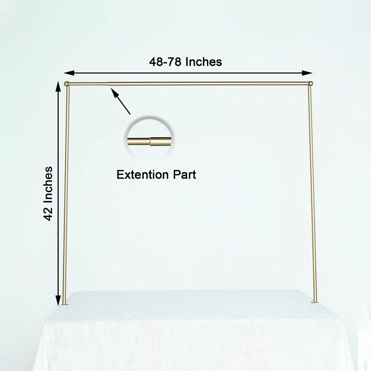 42-Inch Gold Adjustable Tabletop Metal Arch Stand