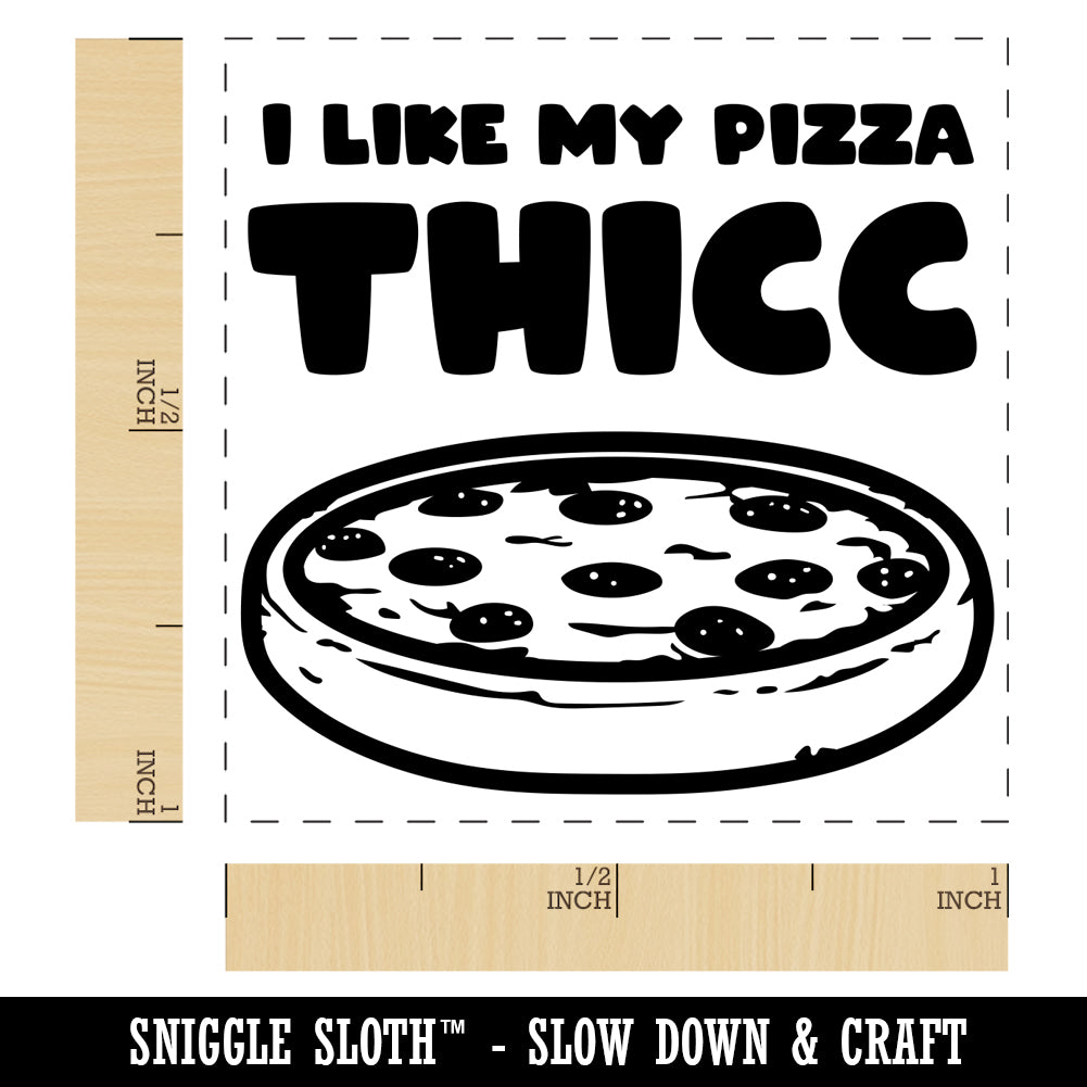 Thicc Thick Chicago Deep Dish Pizza Self-Inking Rubber Stamp Ink Stamper