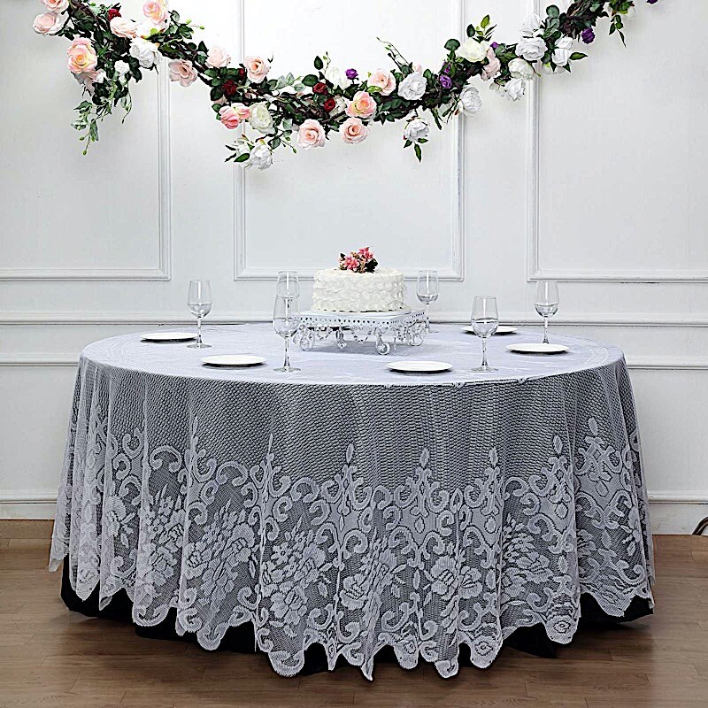 120-Inch Premium Lace Round Tablecloth
