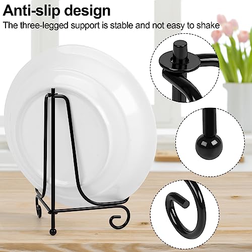 vivinin 4 Pack Plate Stands For Display, Plate Holder 6 Inch, Picture Frame Stand of Metal, Frame Holder Stand and Artworks, Small Easel Stand for Book, Tabletop Art, Picture, Photo and Platter