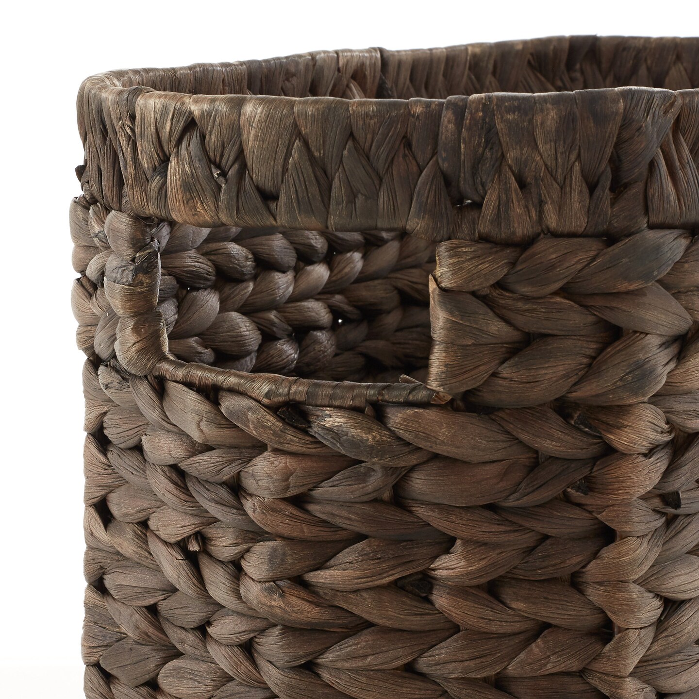 Casafield Woven Magazine Holder with Handles - Water Hyacinth Storage Basket for Bathroom, Living Room, Home Office