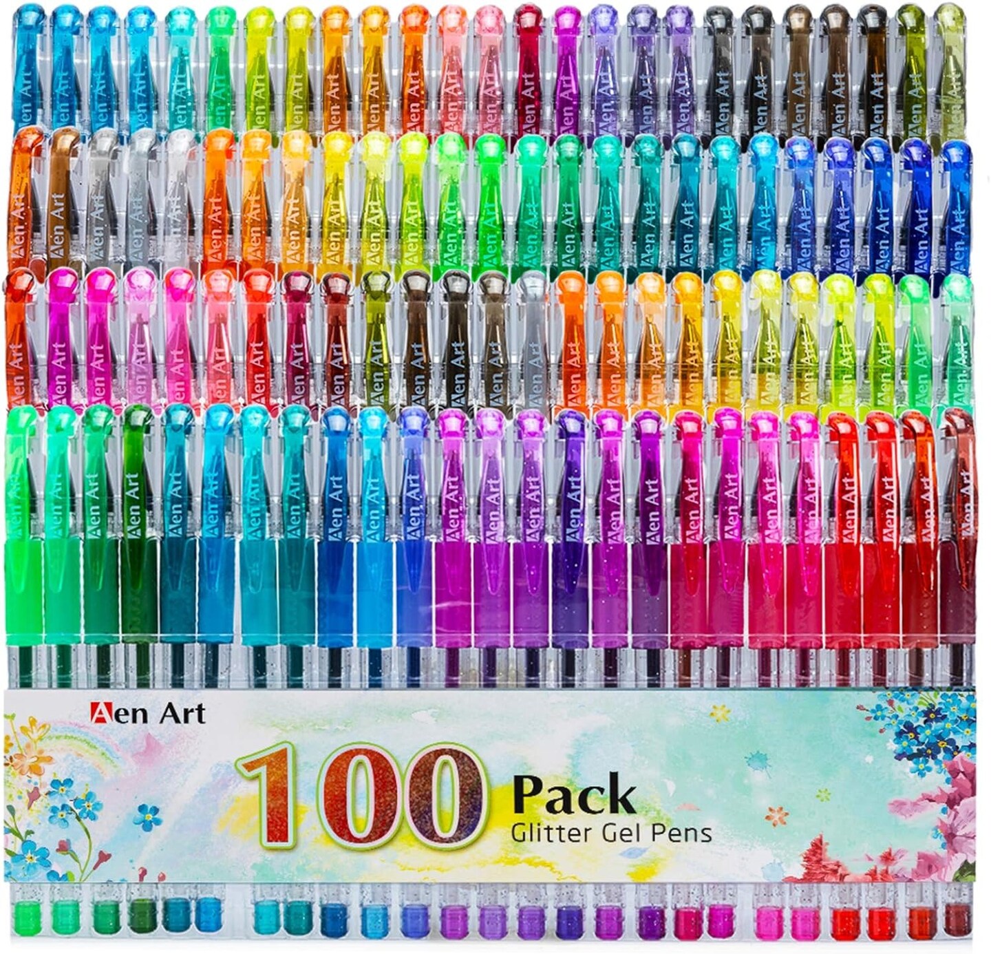 Fine Tip Glitter Gel Pens for Doodling 100 Pieces