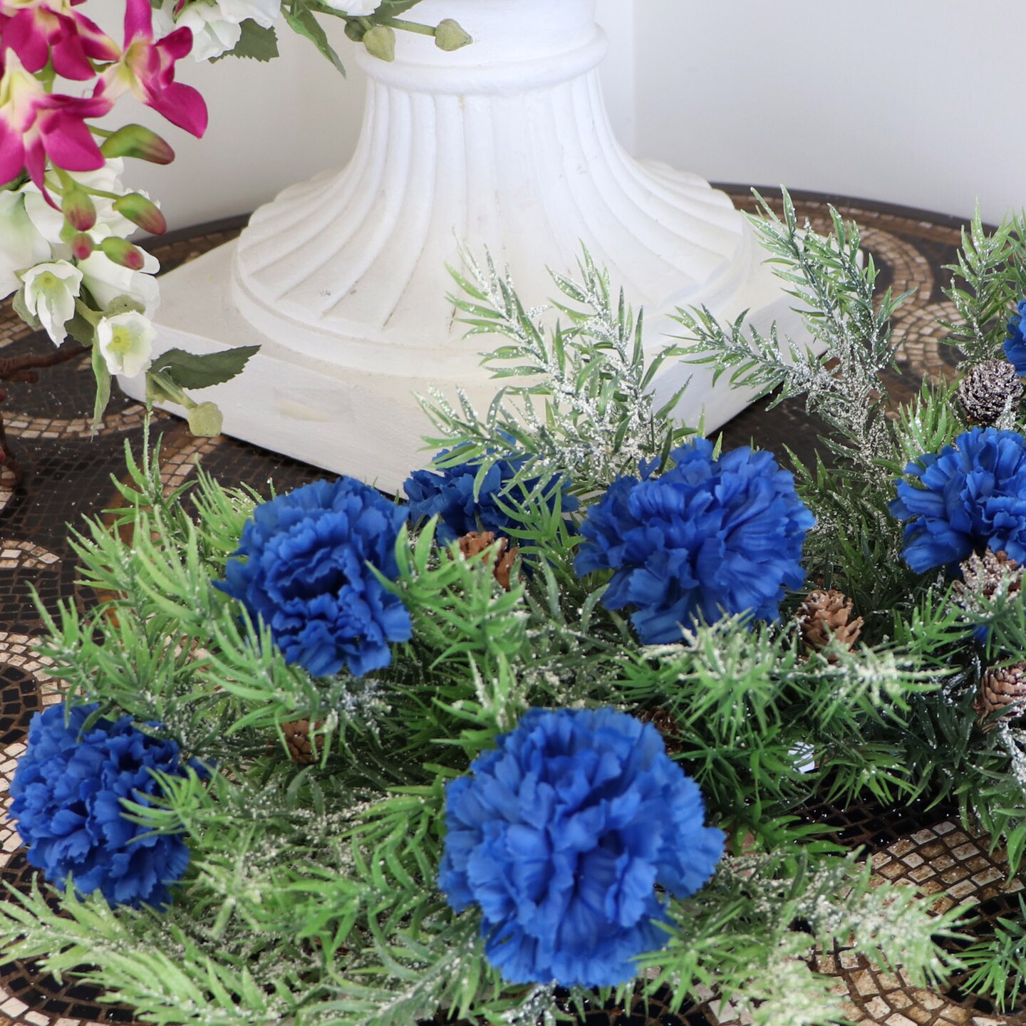 100-Pack: Royal Blue Carnation Picks, 5" Stems, 3.5" Wide by Floral Home®, Floral Home by Artificial Flowers