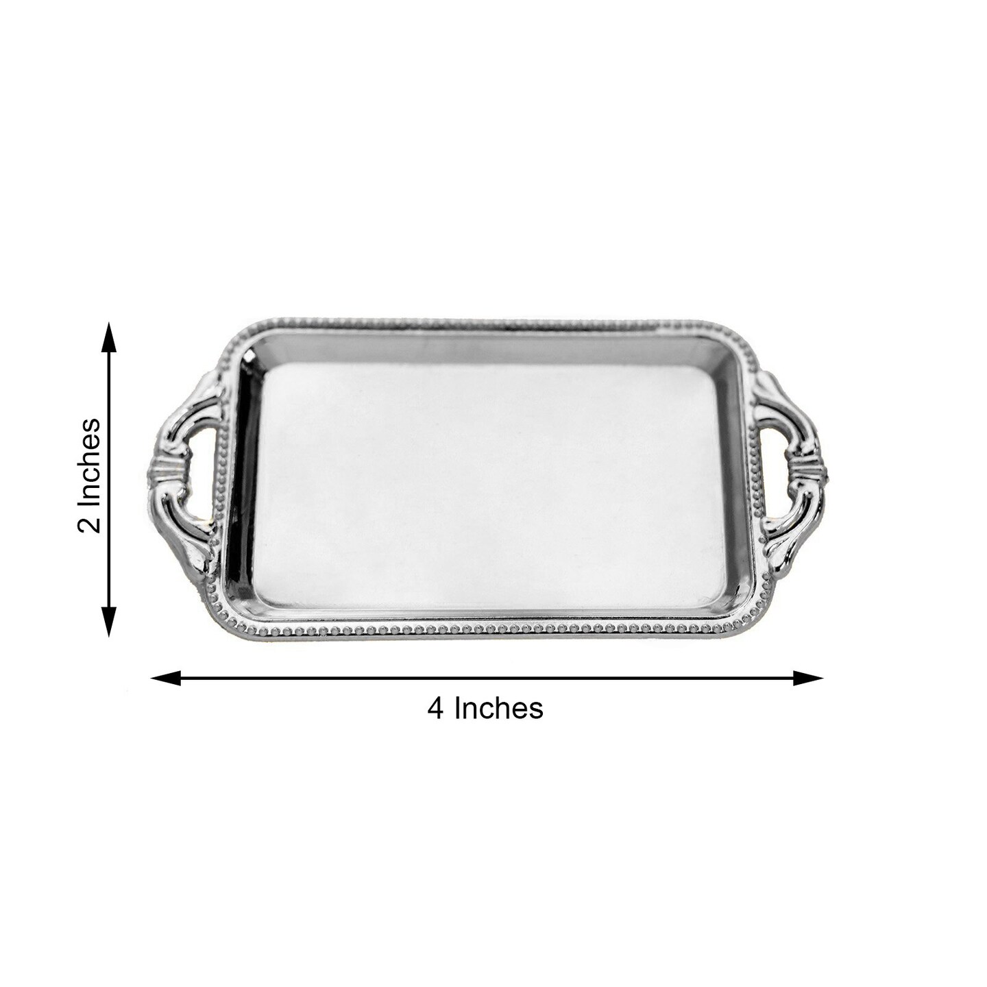 12 pcs 4 in long Metallic Mini Rectangle Trays Favor Holders