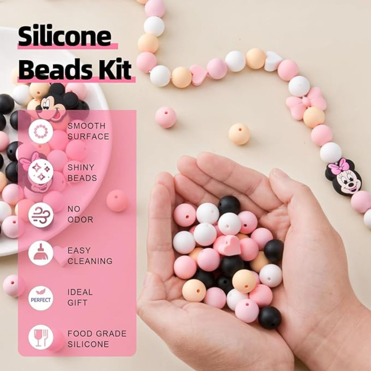 15 mm Adorable Silicone Beads Beads 109 pcs