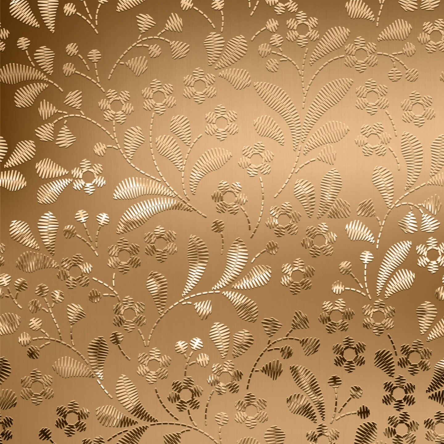Peel and Stick Craft Paper. Metallic Gold Floral Print. 12-Pack of 17.25&#x22; x 10&#x22; Embossed Peel and Stick Cardstock