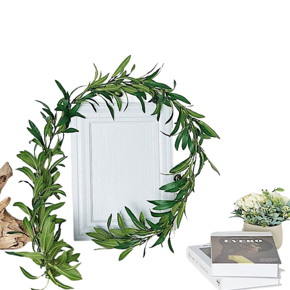 72&#x22; Green Artificial Olive Leaves Vine Garland: Wedding Party Decor
