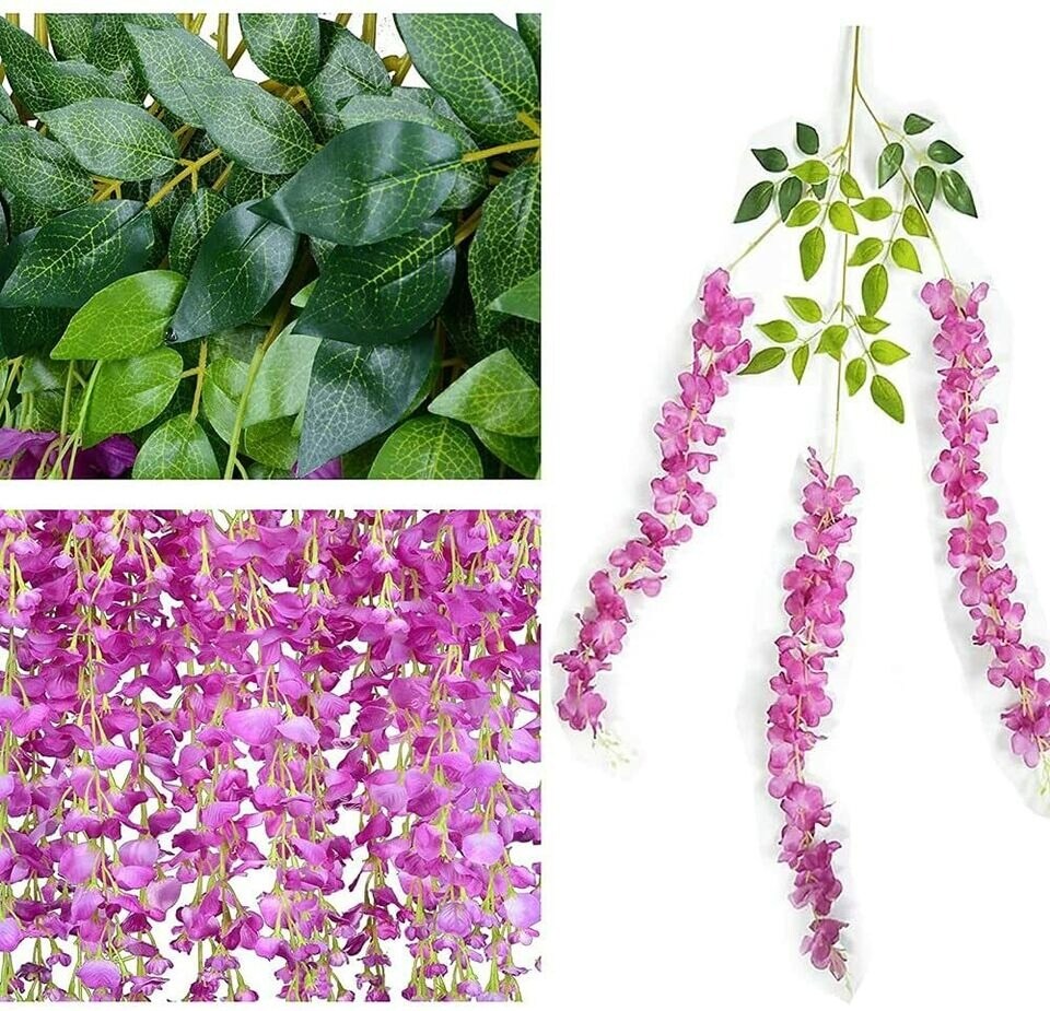 12Pcs Artificial Wisteria Vine Garland