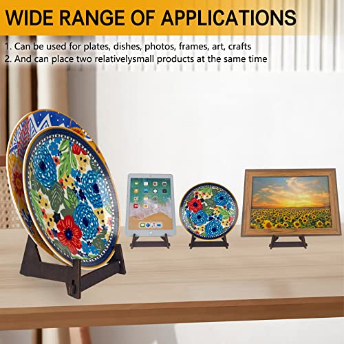 2 Pack 8 Inch Display Stand, COLOOFO Wooden Easel Stand Plate Stands for Display Decorative Picture Frame Stand, Easel Display Stand,Book Display Stand, Plate Holder Display Stand