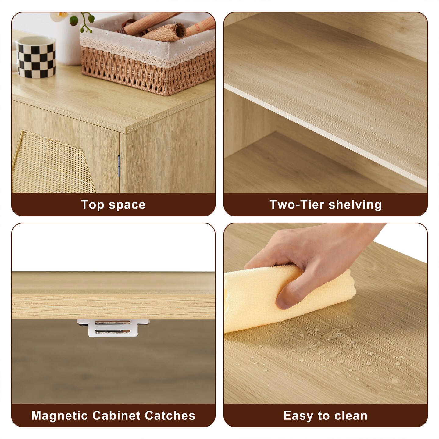 Rattan Kitchen Storage Cabinet | Organize in Style