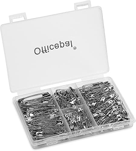 4-Size Pack of Safety Pins- Top 250-Count &#x2013; Durable, Rust-Resistant Nickel Plated Steel Set- Best Sewing Accessories Kit for Baby Clothing, Crafts, Arts (4-Size in 1 No.001)
