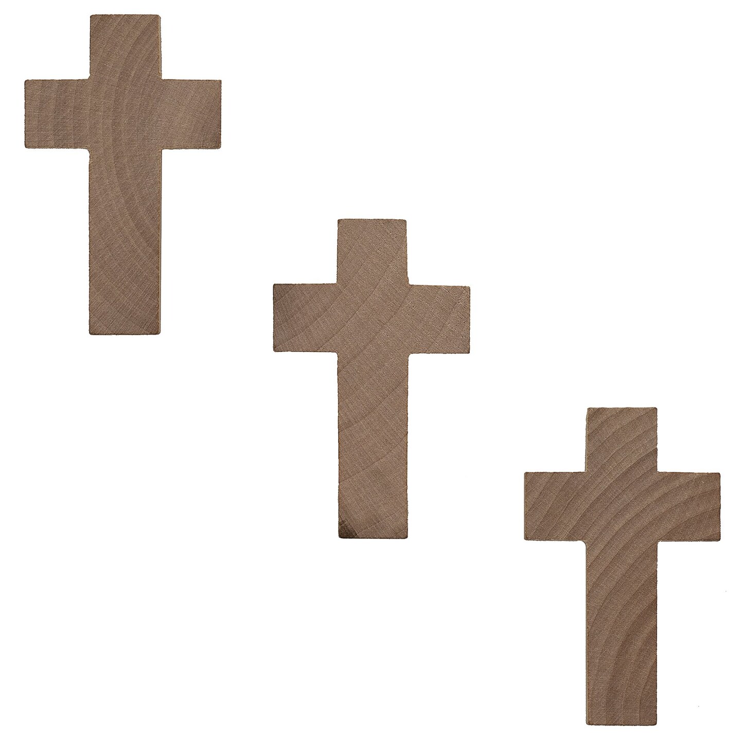 3 Unfinished Wooden Cross Shapes Cutouts DIY Crafts 2.7 Inches