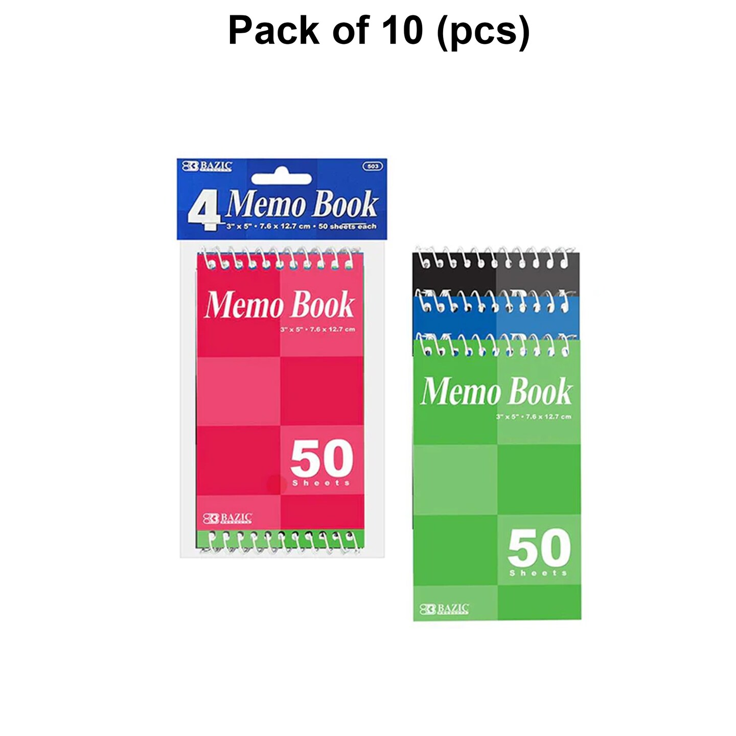 Memo Books Top Bound Spiral 3&#x22; X 5&#x22; 50 Ct. (4/Pack) | MINA&#xAE;