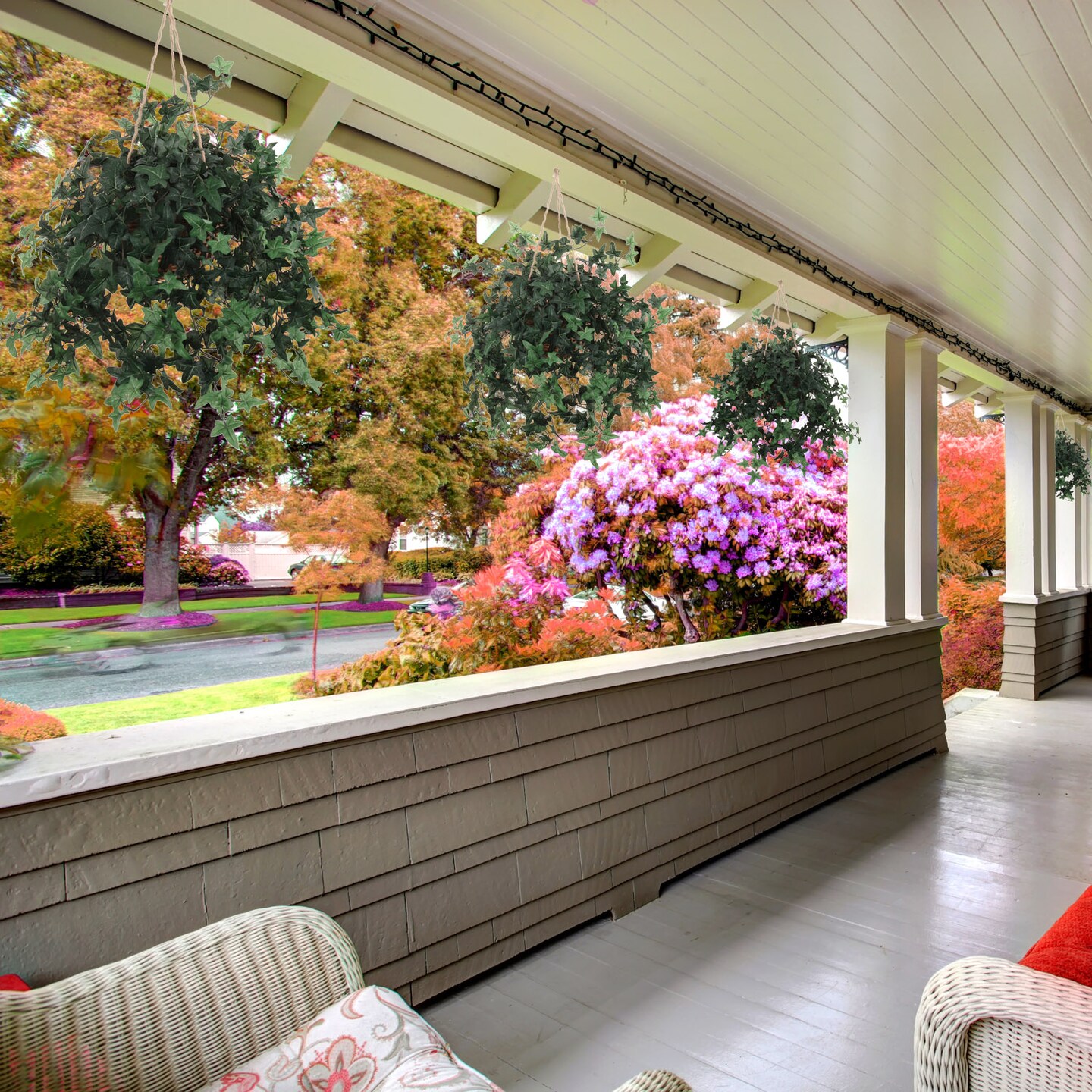 20" Mini English Ivy Bush – 274 Silk Leaves, Lifelike Faux Greenery for Home & Office Decor