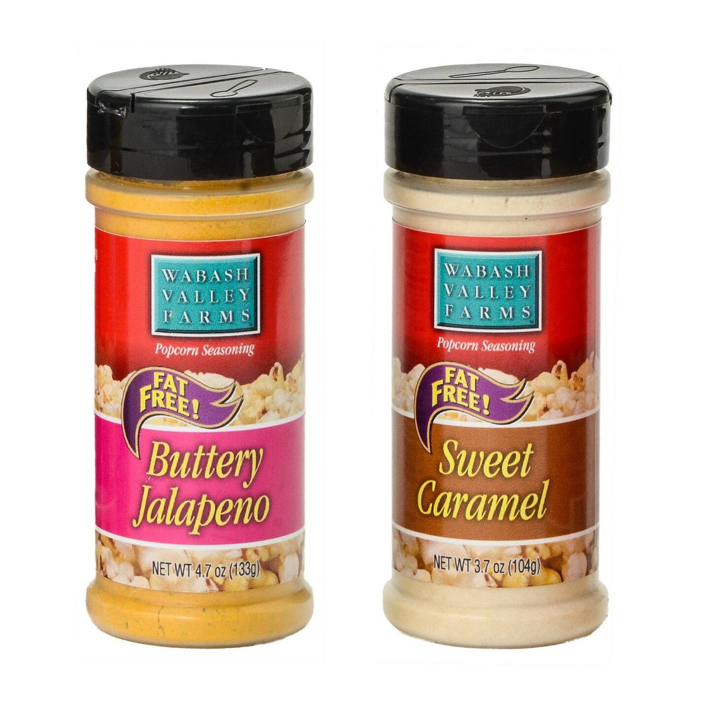 Popcorn Flavoring Set - Two Shakers in Sweet Caramel and Buttery Jalapeno Flavors