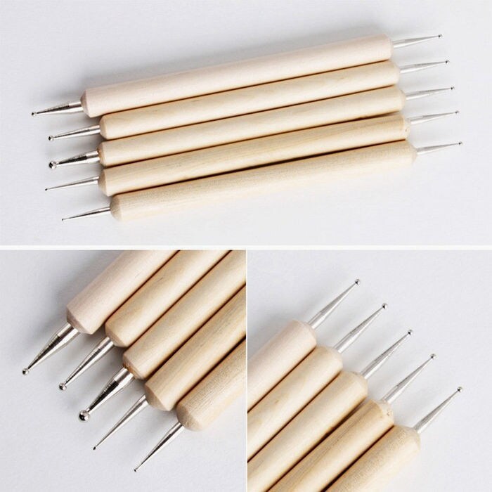 Kitcheniva 5 Pcs Dotting Manicure Tools Marbleizing Painting Dot Pen