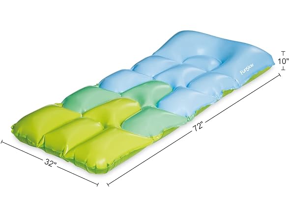 Funsicle Water Lounge Mat Pool | 6 ft Cloud Escape Inflatable Mat, With Cushioned Headrest | MINA&#xAE;
