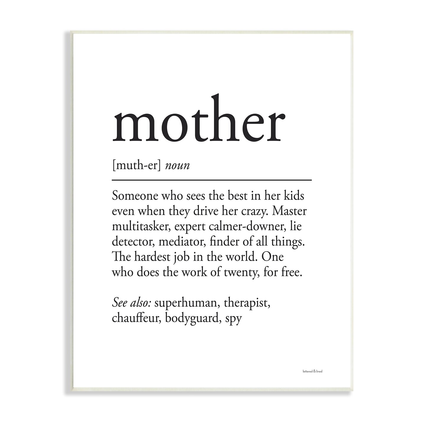 Stupell Industries Mother Definition Superhuman Phrase Wall Plaque Art