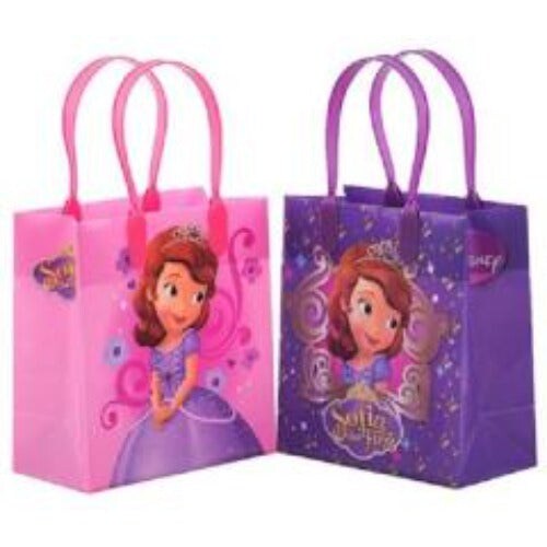 Sofia The First Party Favor Bags 12 Pack Reusable Plastic Gift Bags 8X7.5X4