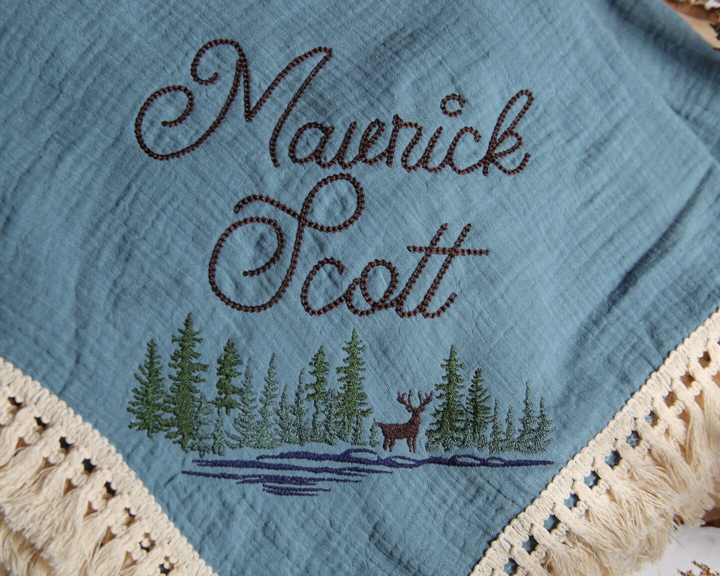 Personalized Baby Blanket With Name - Boho Arrow Dream Catcher Design, 30x40 Inch Flannel Swaddling Blanket, Baby Shower Gift 1 thumbnail image