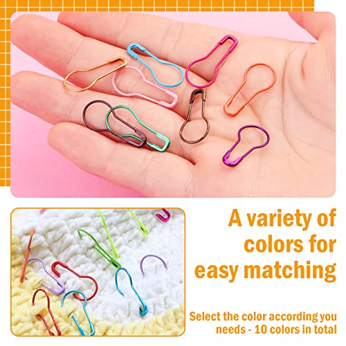 300 Pieces Crochet Markers, Metal Stitch Markers for Crocheting, Crochet Accessories and Supplies, Stitch Markers for Knitting and Crocheting, Safty Pins for Fabric and Paper