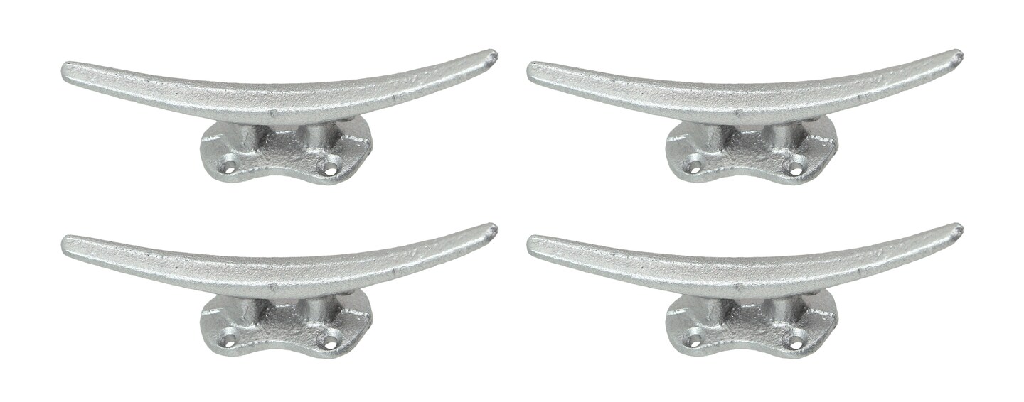 Set of 4 Coastal Cast Iron Cleat Wall Hooks/Drawer Pulls