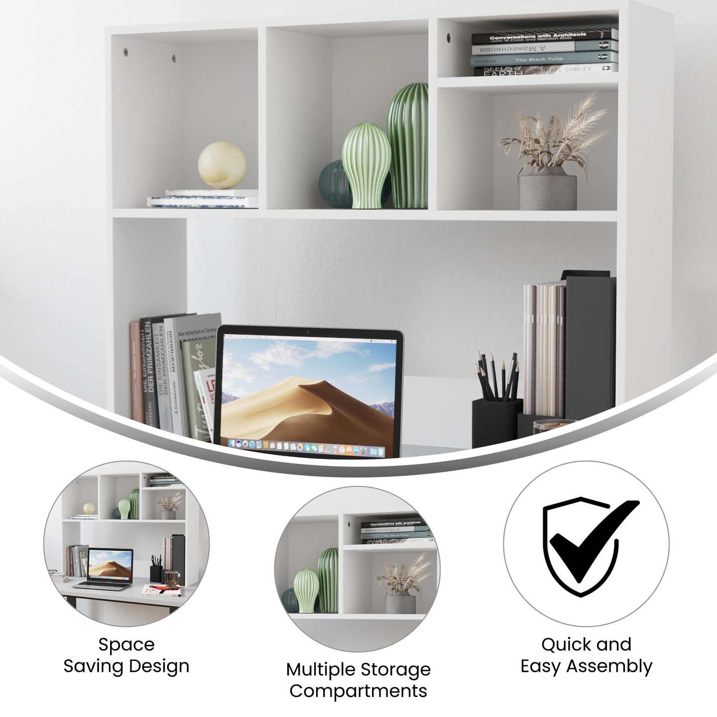 Emma and Oliver Freesia Cubby Organizer Shelf for Desktop with Multiple Cubbies