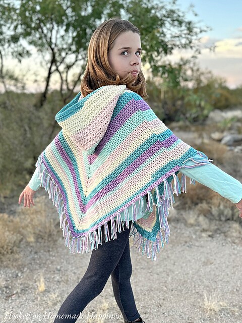 Kid's Hooded Poncho Crochet Pattern image 2