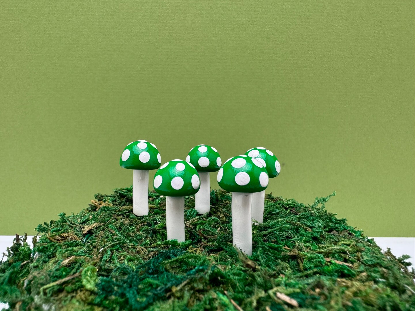 Fairy Garden Miniature Polymer Clay Ball Mushroom Plant Pick - Emerald  Green - Set of 5 | MakerPlace by Michaels, image size:1080x810