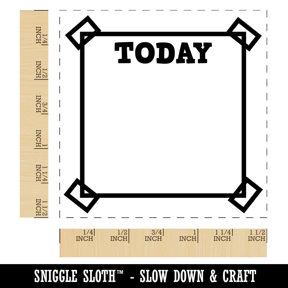 Cute Today To Do List Note Box Taped Corners Self-Inking Rubber Stamp Ink Stamper