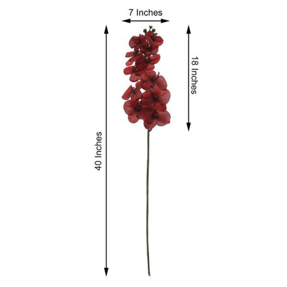Graceful Silk Orchid Flower Stems: Set of 2, 40-Inch Artificial Centerpieces