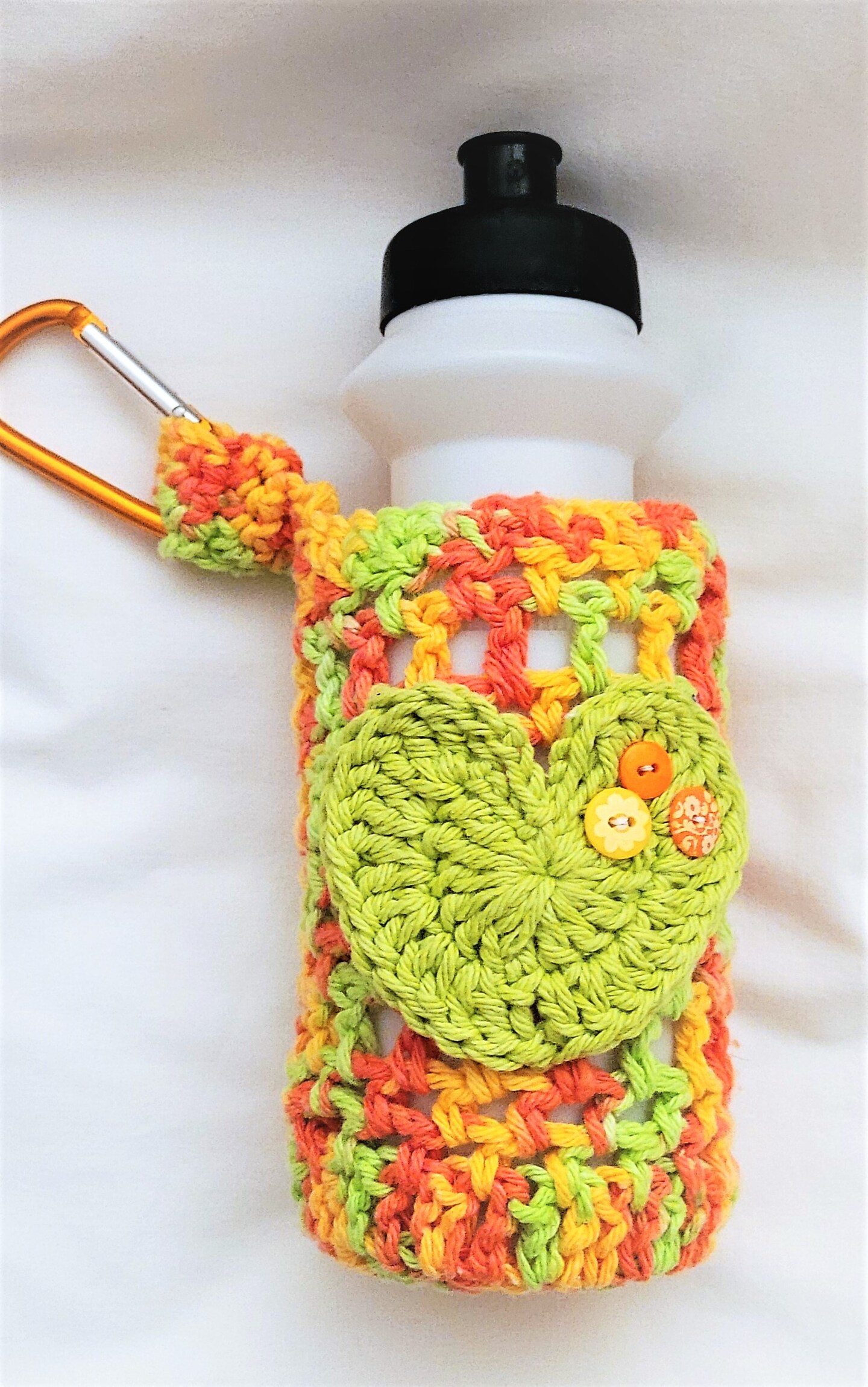 Water Bottle Holder with Clip, Orange with Green Heart MakerPlace by Michaels