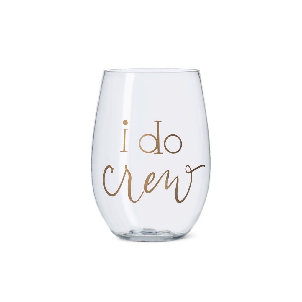 Samantha Margaret - 16 oz. I Do Crew Durable Plastic Stemless Wine Cups
