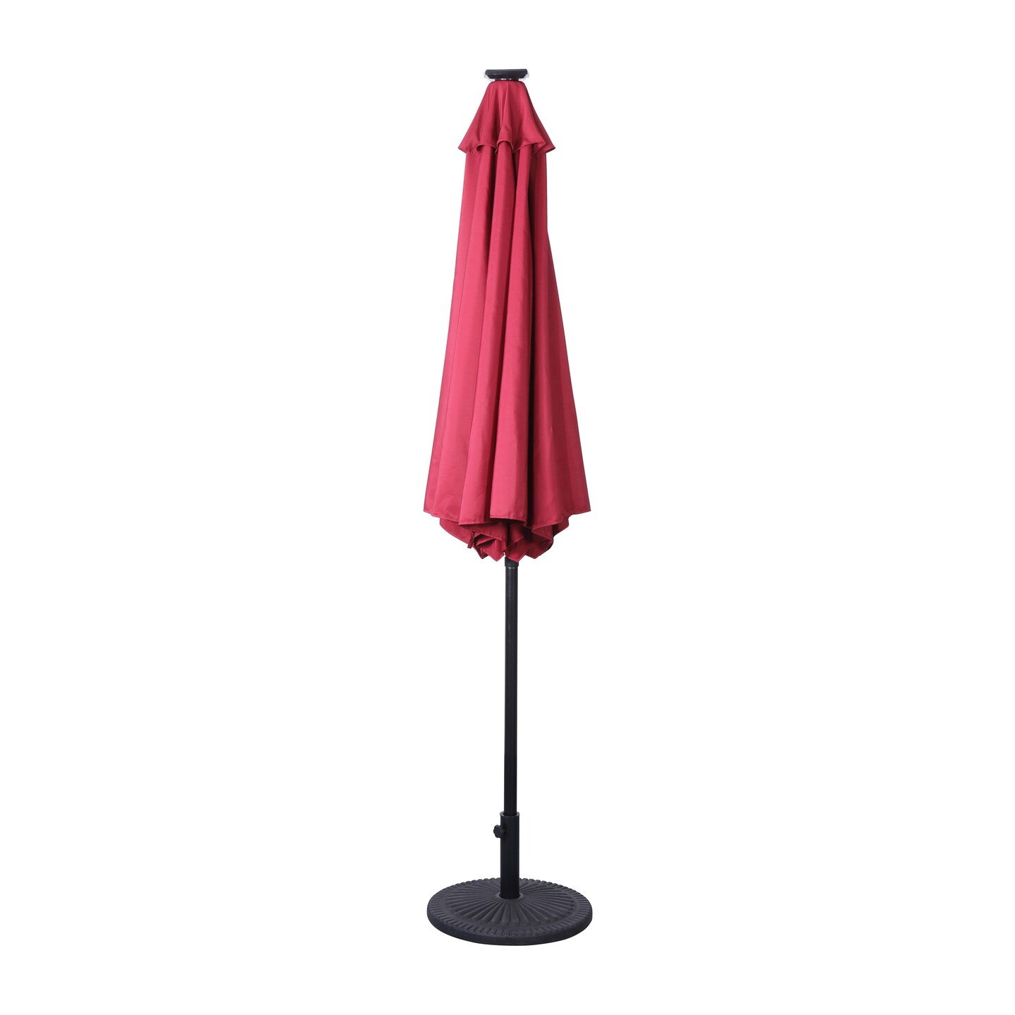 Merrick Lane Kinsley 9 FT Solar Patio Umbrella with LED Lights, Crank Handle and Push Button Tilt