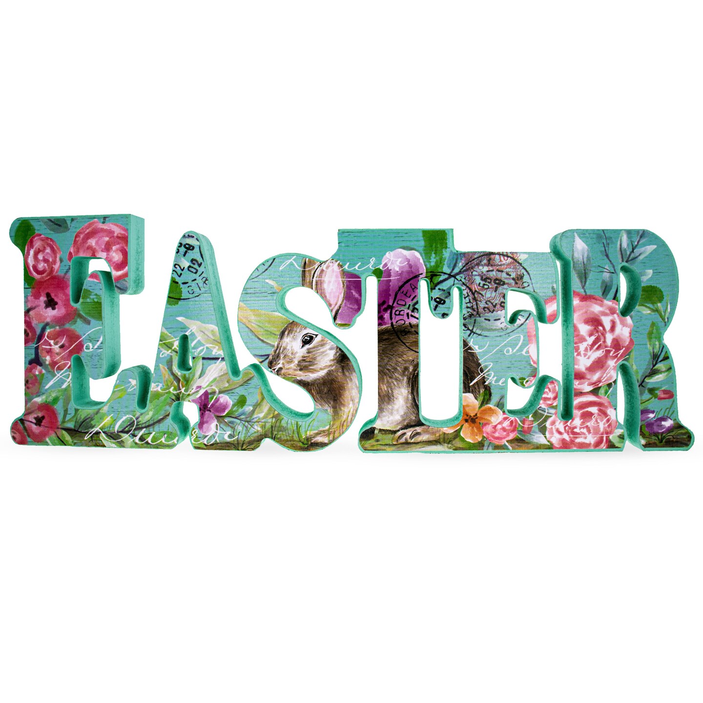 Wooden Sign Letters &#x22;Easter&#x22; Table Centerpiece 12.5 Inches