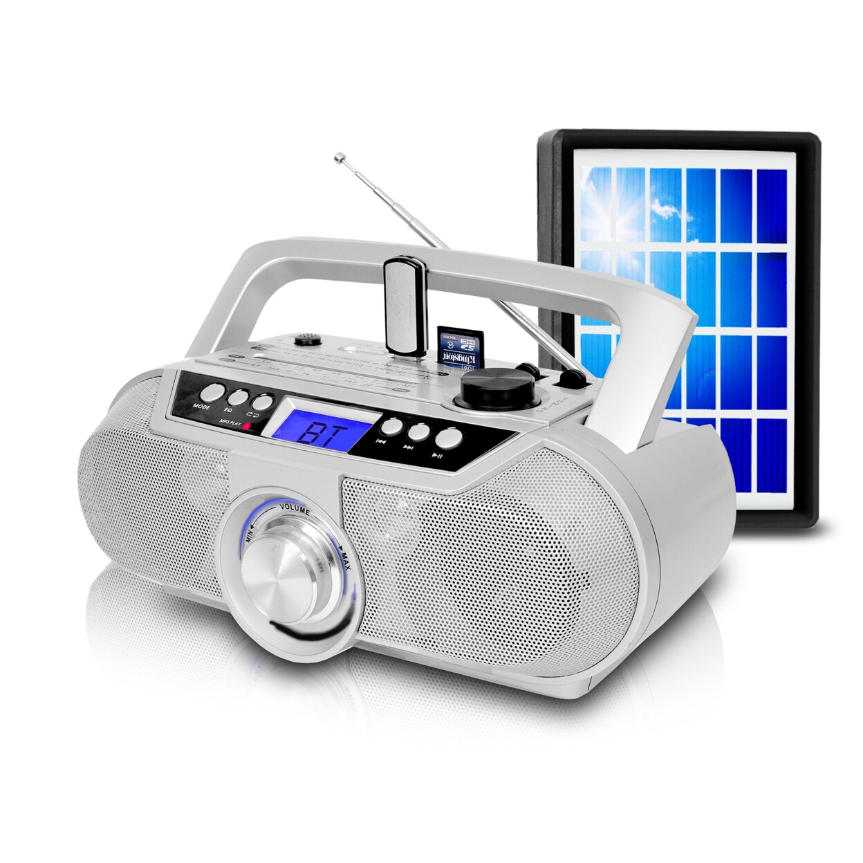 Technical Pro Bluetooth Solar Portable Rechargeable Speaker Usb Sd Lightweight Compact