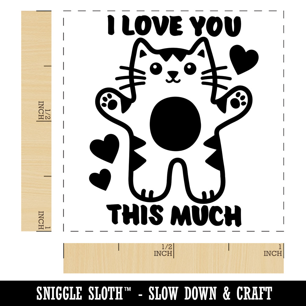 I Love You this Much Cat with Hearts Anniversary Valentine's Day Self ...
