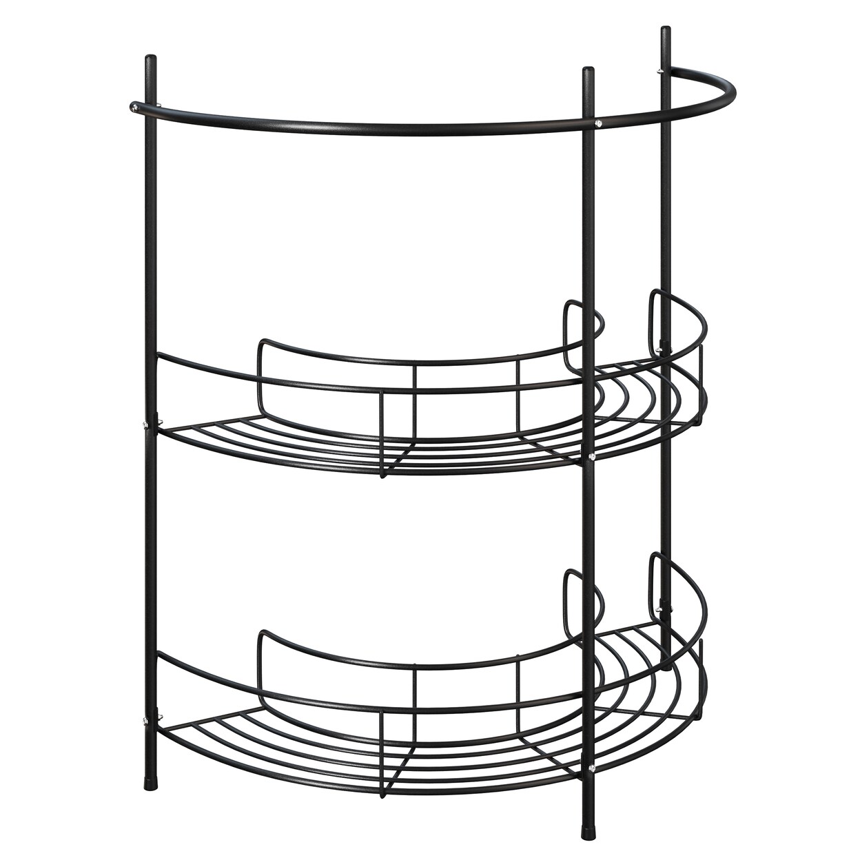 Pedestal Sink Organizer Black Metal Under Sink Compact Storage Shelf 21X11 Inches