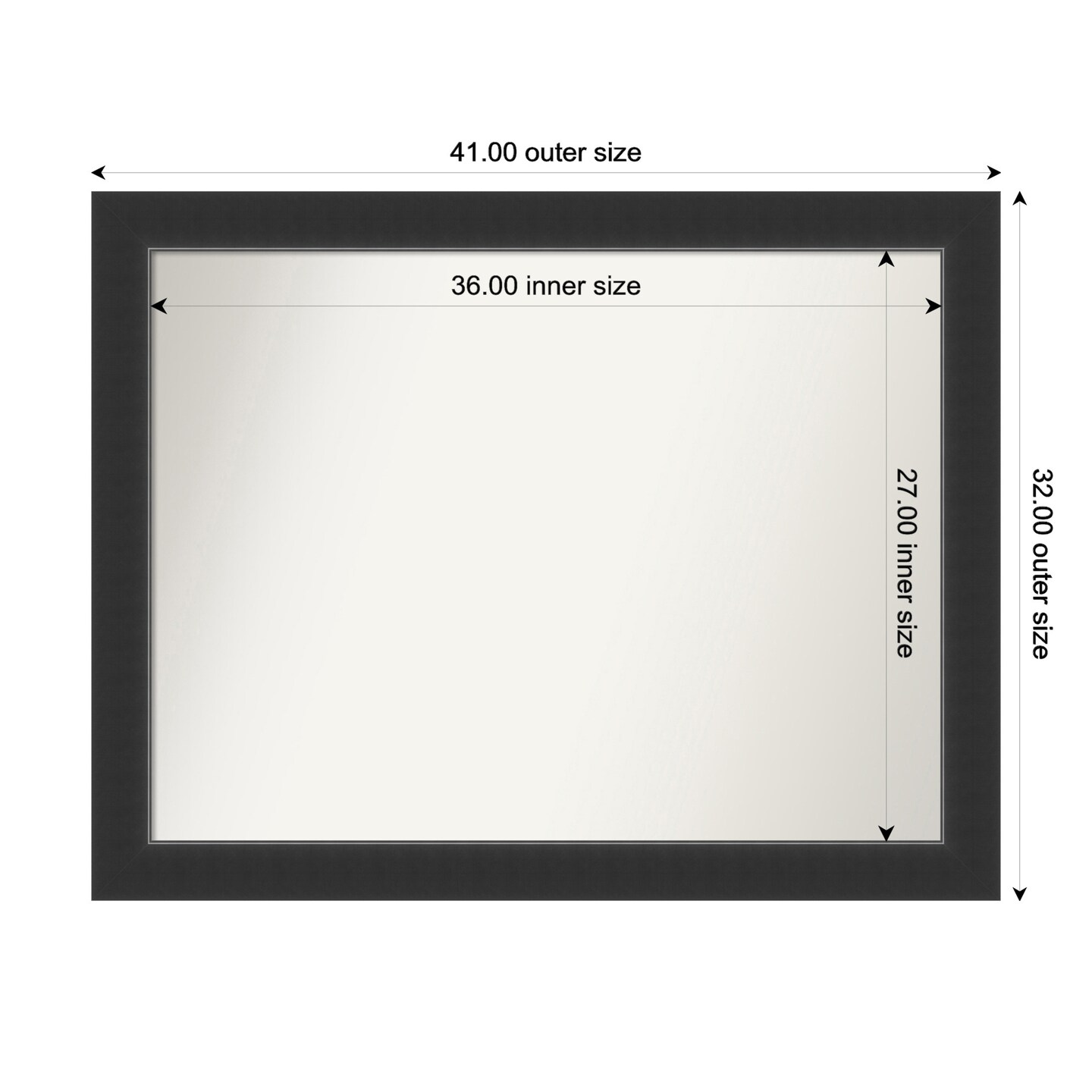Corvino Black Non-Beveled Custom Framed Bathroom Vanity Wall Mirror