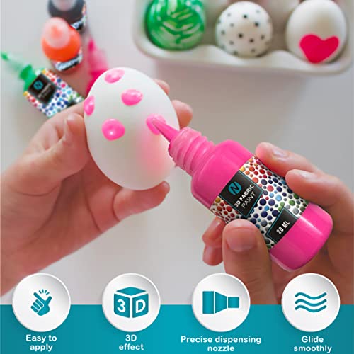 Fabric Paint, 12 Colors Puffy Paint, 0.67 Oz, Fabric Paint For Clothes, 3d Puffy Pens, Puffy Paint For Crafts, Canvas, Glass, Clothing, Wood.
