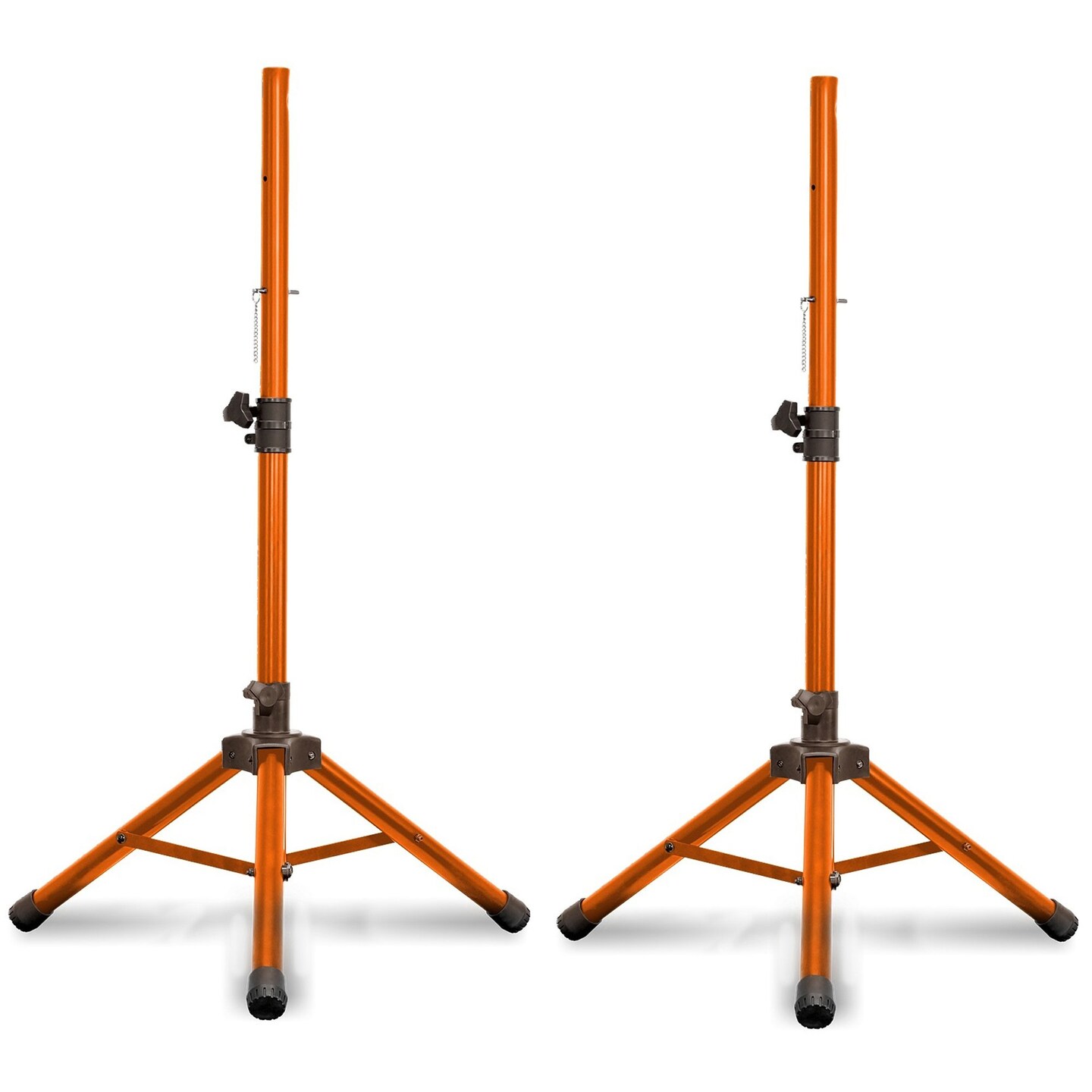 Technical Pro (Pack of 2)   Professional Iron Steel Orange Tri-Pod Speaker Stand with Plastic Feet 40 lbs Capacity