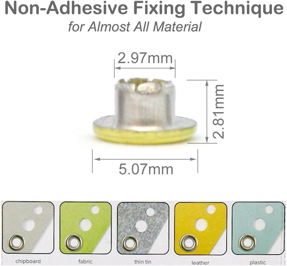3mm/1/8&#x22; Quicklet Eyelets-Scrapbooking/Birthday Wedding Baby Greeting Holiday Card/Paper Craft/Luggage Cruise Tag/DIY Album/Clothing etc-Pre-Cut Back Slit Set with a Pen-84 PCS (Pastel)