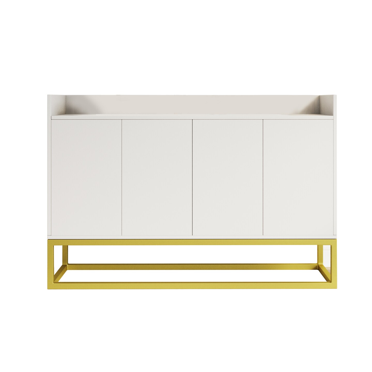 Sleek 4-Door Storage Cabinet with Metal Legs | Stylish Organization