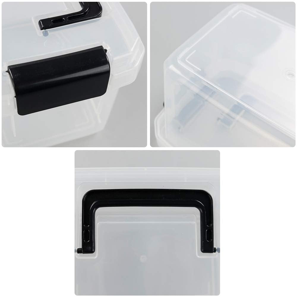 4 Pieces 2 L Clear Mini Plastic Storage Box, Tiny Clear Storage Bin