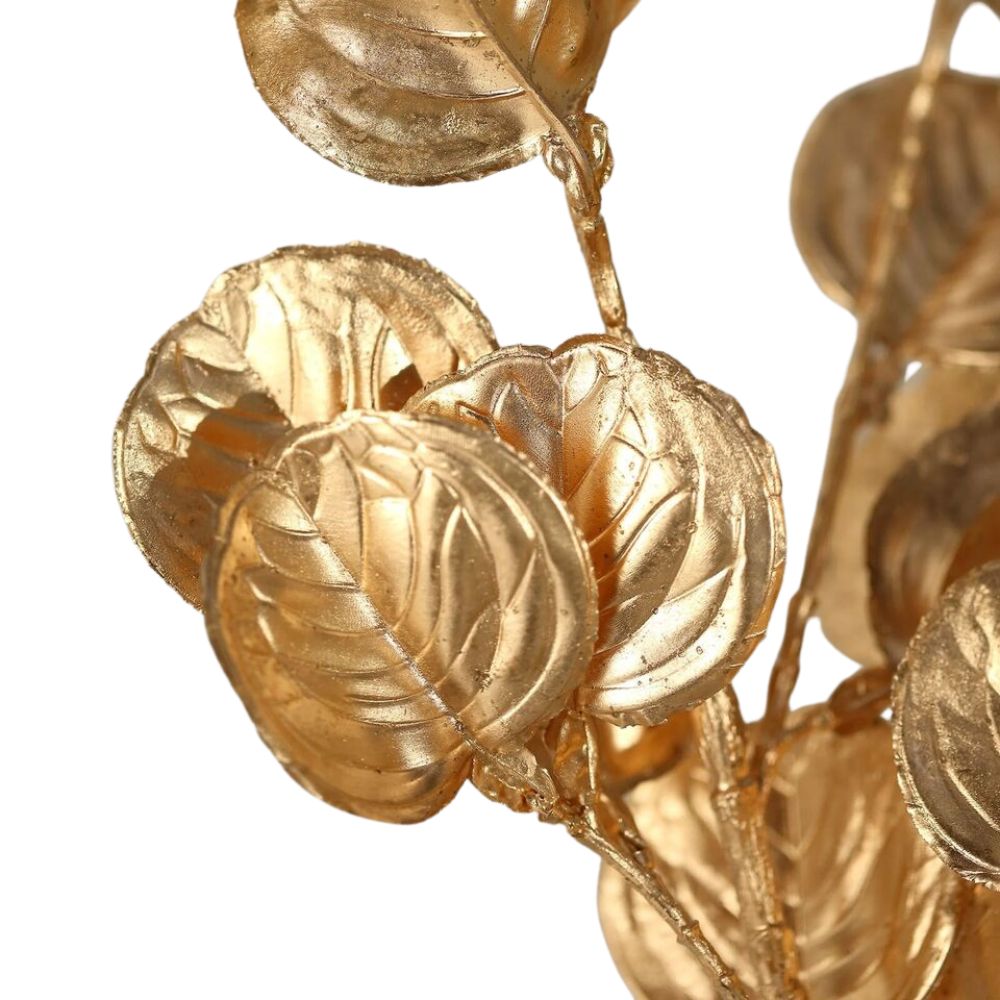 2 Gold 27" Metallic Faux Artificial Eucalyptus Stems for Events