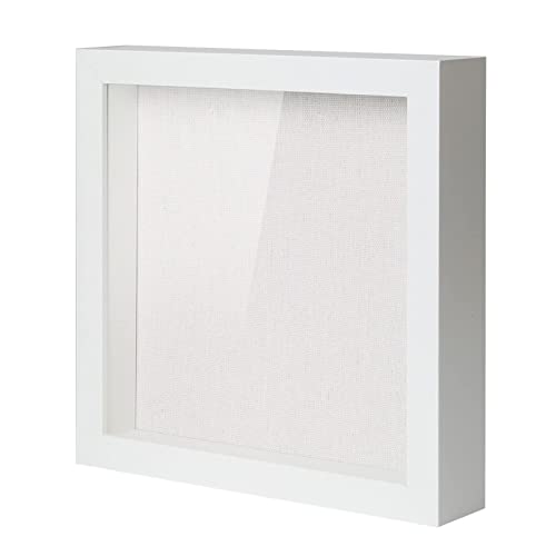 Muzilife 8x8 Shadow Box Picture Frame with Linen Board - Deep Wood ...