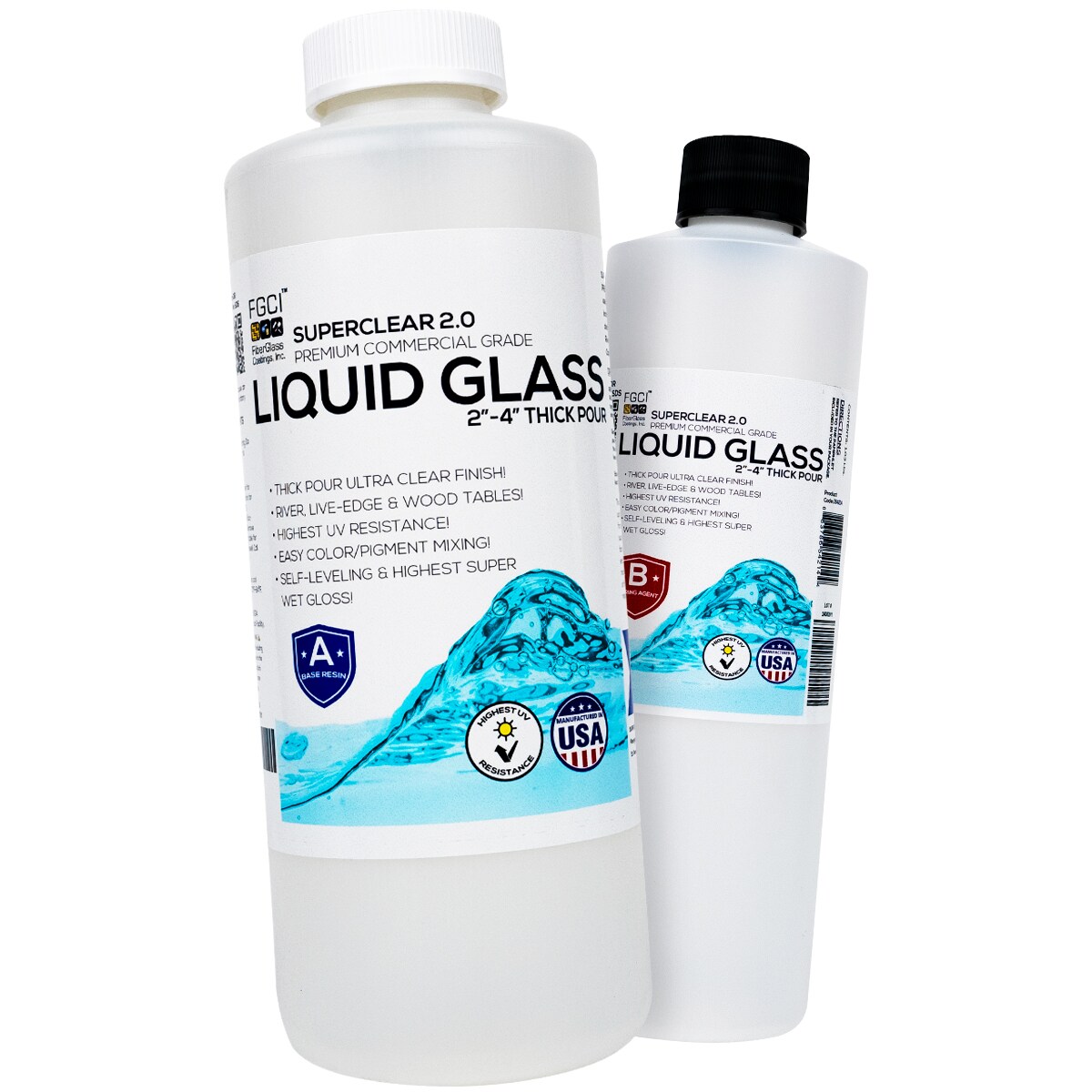 Superclear Liquid Glass Deep Pour Epoxy Resin - 2&#x22;-4&#x22; Thick Deep Pour Epoxy Great for River Tables, Large Castings and much more!