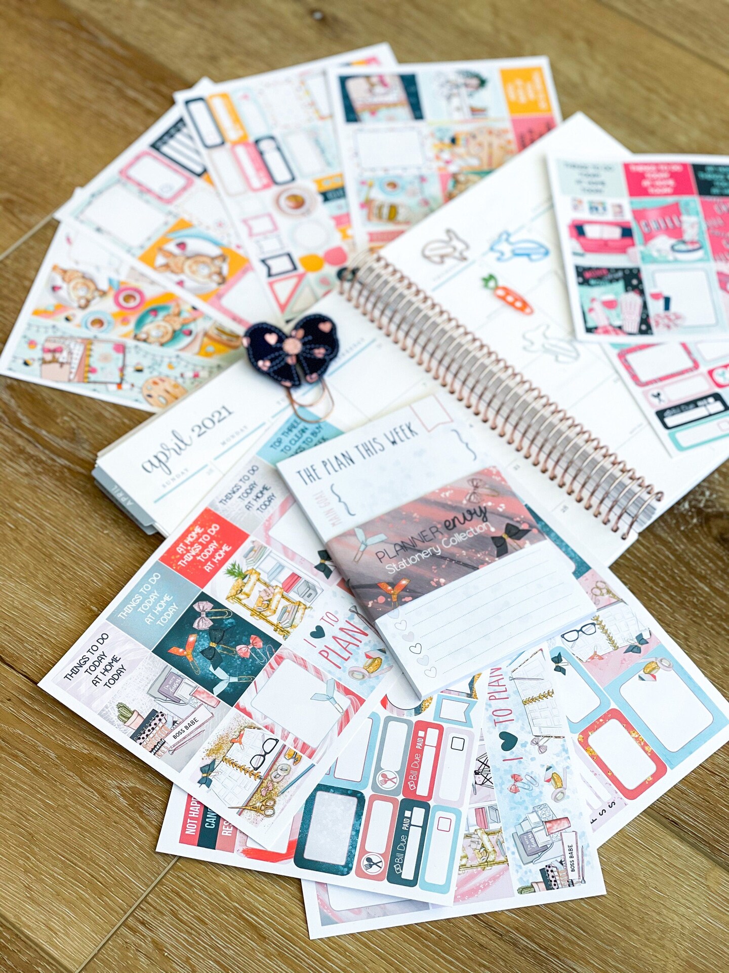 Spring Planner Girl, Easter and Netflix & Chill Themed Box of Planner Stickers & Accessories (#SUB2021004)