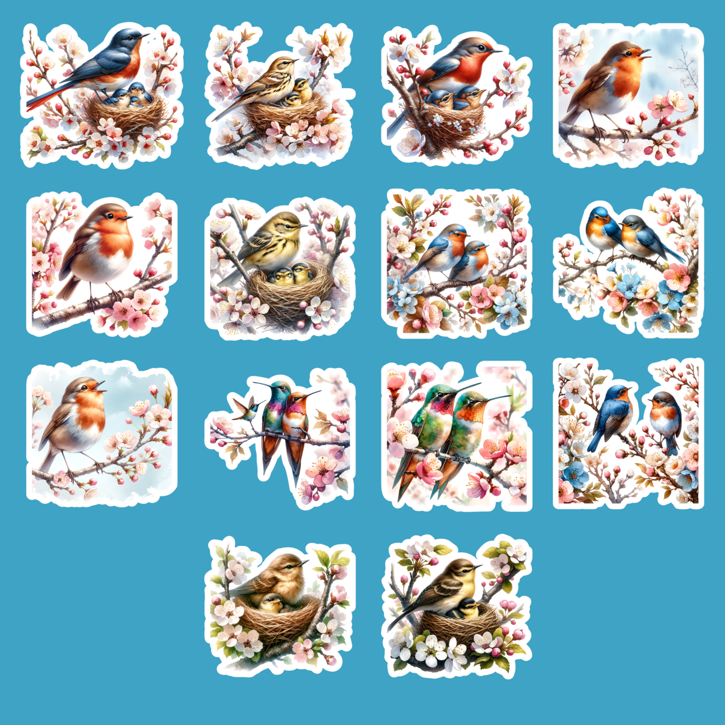 Spring Floral Bird Stickers MakerPlace by Michaels