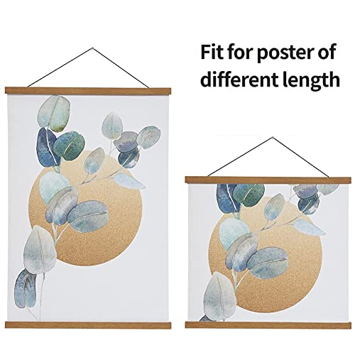 SweeHome Poster Hanger, 18 Inch Magnetic Poster Frame Hanger, 10x18 12x18 18x24 Poster Hanger for Pictures, Photos, Maps, Canvas Artwork and Scrolls (Natural, 18&#x22;)